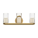 Birch Vanity Light by Kuzco - Brushed Gold/Clear, 3 Light front view
