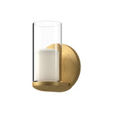 Birch Wall Light by Kuzco - Brushed Gold/Clear side view