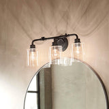Gunnison Vanity Light - Black w/ 3 Lights Lifestyle