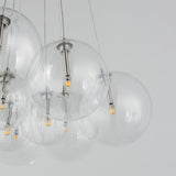 Burst 12 Light Chandelier By ET2 Satin Nickel Deatiled View