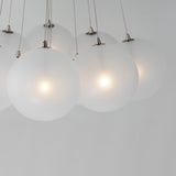 Burst 12 Light Chandelier By ET2 Satin Nickel Detailed View