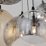 Burst 9 Light Chandelier By ET2 Black BK Detailed Veiw