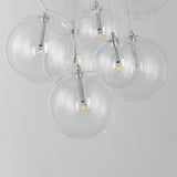 Burst 9 Light Chandelier By ET2 SatinNickel Detailed Veiw
