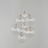 Burst 9 Light Chandelier By ET2 SatinNickel Finish