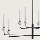 Matt Black-White Marble Delie Chandelier by Aromas Del Campo