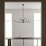 Matt Black-White Marble Delie Chandelier by Aromas Del Campo