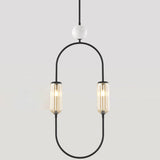 Matt Black-White Marble Clip Pendant Light by Aromas Del Campo