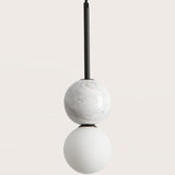 Matt Black-White Marble Dalt Pendant Light by Aromas Del Campo