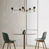 Aged Gold-Green Marble Dalt Chandelier in Restaurant