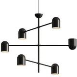Matt Black Pipe Chandelier by Aromas Del Campo