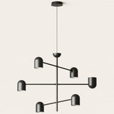 Matt Black Pipe Chandelier by Aromas Del Campo