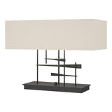 CAVALETTI TABLE LAMP BY HUBBARDTON FORGE, FINISH: BLACK; SHADE: FLAX, | CASA DI LUCE LIGHTING