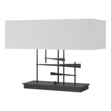 CAVALETTI TABLE LAMP BY HUBBARDTON FORGE, FINISH: BLACK; SHADE: LIGHT GREY, | CASA DI LUCE LIGHTING