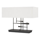 CAVALETTI TABLE LAMP BY HUBBARDTON FORGE, FINISH: BLACK; SHADE: NATURAL ANNA, | CASA DI LUCE LIGHTING