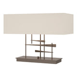 CAVALETTI TABLE LAMP BY HUBBARDTON FORGE, FINISH: BRONZE; SHADE: FLAX, | CASA DI LUCE LIGHTING