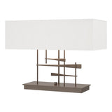 CAVALETTI TABLE LAMP BY HUBBARDTON FORGE, FINISH: BRONZE; SHADE: NATURAL ANNA, | CASA DI LUCE LIGHTING