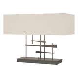 CAVALETTI TABLE LAMP BY HUBBARDTON FORGE, FINISH: DARK SMOKE; SHADE: FLAX, | CASA DI LUCE LIGHTING