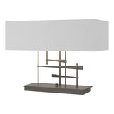 CAVALETTI TABLE LAMP BY HUBBARDTON FORGE, FINISH: DARK SMOKE; SHADE: LIGHT GREY, | CASA DI LUCE LIGHTING