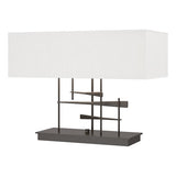 CAVALETTI TABLE LAMP BY HUBBARDTON FORGE, FINISH: OIL RUBBED BRONZE; SHADE: NATURAL ANNA, | CASA DI LUCE LIGHTING