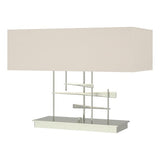 CAVALETTI TABLE LAMP BY HUBBARDTON FORGE, FINISH: STERLING; SHADE: FLAX, | CASA DI LUCE LIGHTING