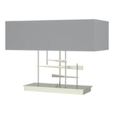 CAVALETTI TABLE LAMP BY HUBBARDTON FORGE, FINISH: STERLING; SHADE: MEDIUM GREY, | CASA DI LUCE LIGHTING