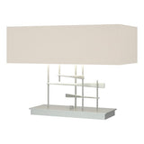 CAVALETTI TABLE LAMP BY HUBBARDTON FORGE, FINISH: VINTAGE PLATINUM; SHADE: FLAX, | CASA DI LUCE LIGHTING