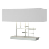 CAVALETTI TABLE LAMP BY HUBBARDTON FORGE, FINISH: VINTAGE PLATINUM; SHADE: LIGHT GREY, | CASA DI LUCE LIGHTING