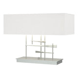 CAVALETTI TABLE LAMP BY HUBBARDTON FORGE, FINISH: VINTAGE PLATINUM; SHADE: NATURAL ANNA, | CASA DI LUCE LIGHTING