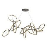CELESSE CHANDELIER BY HUBBARDTON FORGE, FINISH: DARK SMOKE; ACCENT FINISH: SOFT GOLD, | CASA DI LUCE LIGHTING