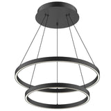 Cerchio Two-Tier Chandelier By Kuzco, Finish: Black, Size: Medium