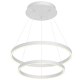 Cerchio Two-Tier Chandelier By Kuzco, Finish: White, Size: Medium