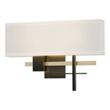COSMO SCONCE BY HUBBARDTON FORGE, FINISH: BLACK; ACCENT FINISH: BRASS, SHADE: FLAX, , | CASA DI LUCE LIGHTING