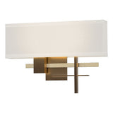 COSMO SCONCE BY HUBBARDTON FORGE, FINISH: BRONZE; ACCENT FINISH: BRASS, SHADE: FLAX, , | CASA DI LUCE LIGHTING