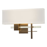 COSMO SCONCE BY HUBBARDTON FORGE, FINISH: BRONZE; ACCENT FINISH: STERLING, SHADE: FLAX, , | CASA DI LUCE LIGHTING