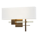 COSMO SCONCE BY HUBBARDTON FORGE, FINISH: BRONZE; ACCENT FINISH: STERLING, SHADE: NATURAL ANNA, , | CASA DI LUCE LIGHTING