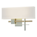 COSMO SCONCE BY HUBBARDTON FORGE, FINISH: VINTAGE PLATINUM; ACCENT FINISH: SOFT GOLD, SHADE: FLAX, , | CASA DI LUCE LIGHTING