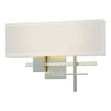 COSMO SCONCE BY HUBBARDTON FORGE, FINISH: VINTAGE PLATINUM; ACCENT FINISH: STERLING, SHADE: FLAX, , | CASA DI LUCE LIGHTING