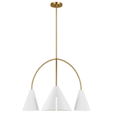 Cambre Large Chandelier By Kelly Wearstler-Matte White And Burnished Brass