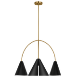 Cambre Large Chandelier By Kelly Wearstler-Midnight Black And Burnished Brass