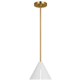 Cambre Pendant Light Medium By Kelly Wearstler-Matte White And Burnished Brass