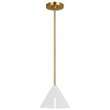 Cambre Pendant Light Small By Kelly Wearstler-Matte White And Burnished Brass