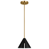 Cambre Pendant Light Small By Kelly Wearstler-Midnight Black And Burnished Brass