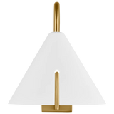 Cambre Small Task Sconce By Kelly Wearstler-Matte White And Burnished Brass