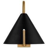 Cambre Small Task Sconce By Kelly Wearstler-Midnight Black And Burnished Brass