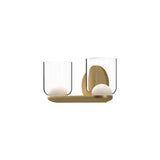 Cedar Vanity Light by Kuzco - Brushed Gold/Clear, 2 Lights side view