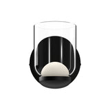 Cedar Wall Light by Kuzco - Black/Clear, Front view