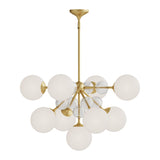 Celia Chandelier by Alora Mood - Large, Brushed Gold/Opal Glass