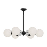 Celia Chandelier by Alora Mood - Small, Matte Black/Opal Glass
