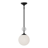 Celia Pendant by Alora Mood - Matte Black/Opal Glass