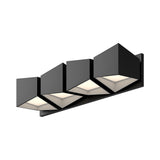 Cubix Vanity Light by Kuzco - 4 Lights, Black/White in white background